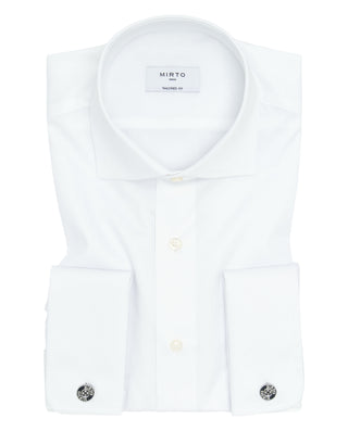Camisa blanca semi-entallada puño doble by MIRTO