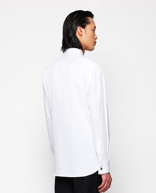 Camisa blanca semi-entallada puño doble by MIRTO