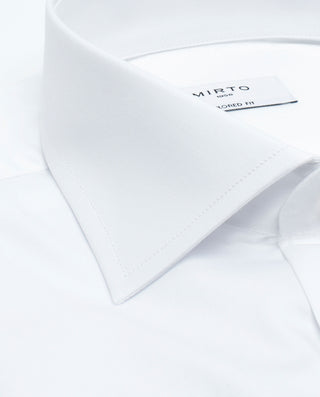 Camisa blanca semi-entallada puño doble by MIRTO
