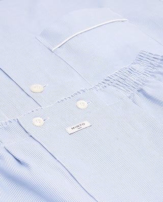 Pijama largo de algodón rayas azules by MIRTO