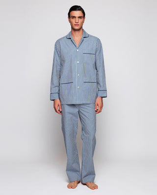 Pijama largo cuadros verdes y azules