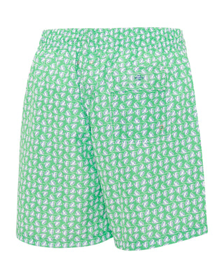 Bañador estampado peces verde y blanco