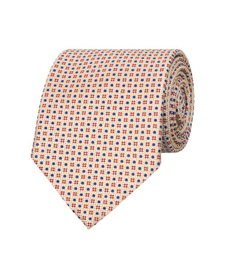 Corbata jacquard de seda natural beige by MIRTO