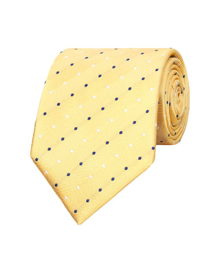 Corbata jacquard de seda natural amarillo by MIRTO
