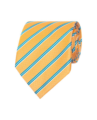 Corbata jacquard de seda natural naranja by MIRTO