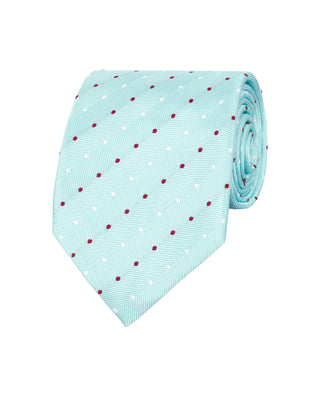 Corbata jacquard de seda natural turquesa by MIRTO