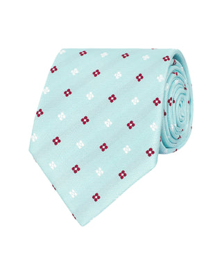 Corbata jacquard de seda natural turquesa by MIRTO