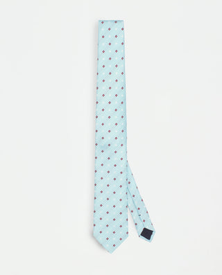 Corbata jacquard de seda natural turquesa by MIRTO