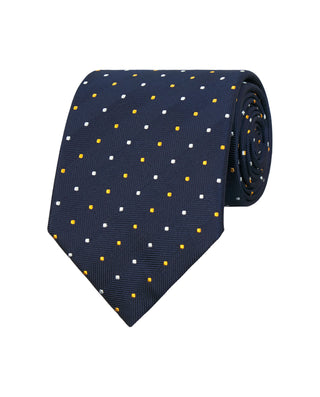 Corbata jacquard de seda natural marino by MIRTO