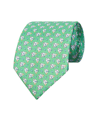 Corbata twill estampado de seda verde by MIRTO