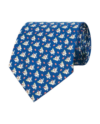 Corbata twill estampado de seda marino by MIRTO