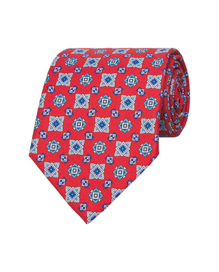 Corbata twill estampado de seda rojo by MIRTO