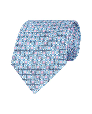 Corbata twill estampado de seda azul by MIRTO