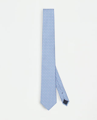 Corbata twill estampado de seda azul by MIRTO