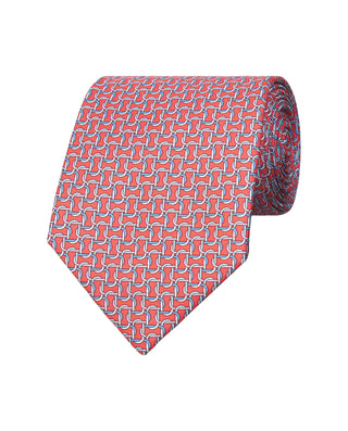 Corbata twill estampado de seda rosa by MIRTO