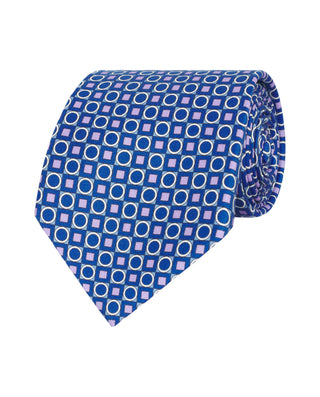 Corbata twill estampado de seda azul by MIRTO