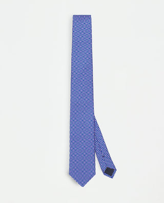 Corbata twill estampado de seda azul by MIRTO