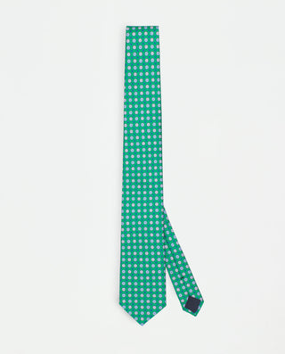 Corbata twill estampado de seda verde by MIRTO