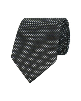 Corbata jacquard de seda natural negro by MIRTO