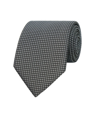 Corbata jacquard de seda natural negro by MIRTO