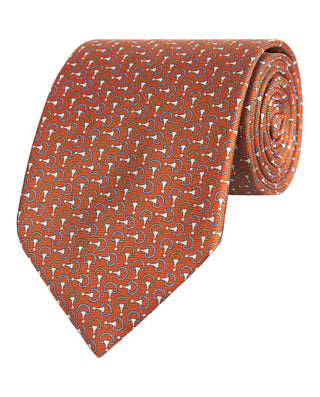 Corbata twill estampado seda natural naranja by MI | 81443_0001_1