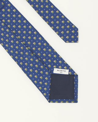 Corbata twill estampado seda natural marino by MIR | 81444_0002_2