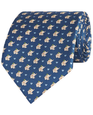 Corbata twill estampado seda natural marino by MIR | 81444_0004_1