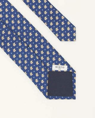 Corbata twill estampado seda natural marino by MIR | 81444_0004_2