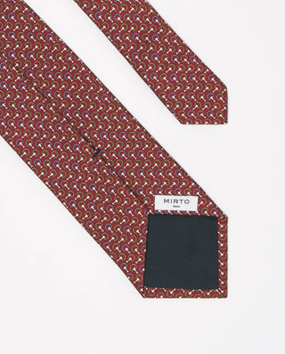 Corbata twill estampado seda natural granate by MI | 81445_0001_2