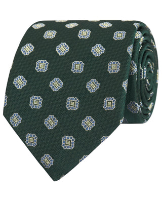 Corbata jacquard estampada seda natural verde by M | 81452_0001_1