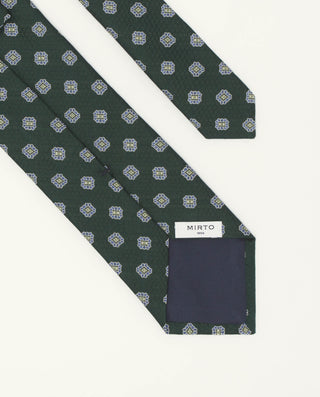 Corbata jacquard estampada seda natural verde by M | 81452_0001_2