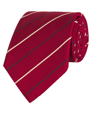 Corbata jacquard rayas seda natural rojo by MIRTO | 81453_0003_1