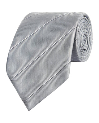 Corbata jacquard rayas seda natural gris by MIRTO | 81467_0003_1