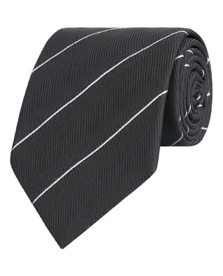 Corbata jacquard rayas seda natural negro by MIRTO | 81469_0003_1