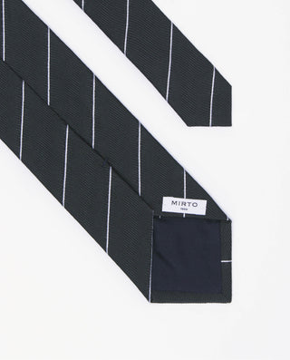 Corbata jacquard rayas seda natural negro by MIRTO | 81469_0003_2
