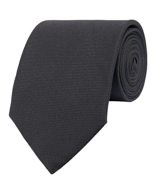 Corbata lisa negra de seda