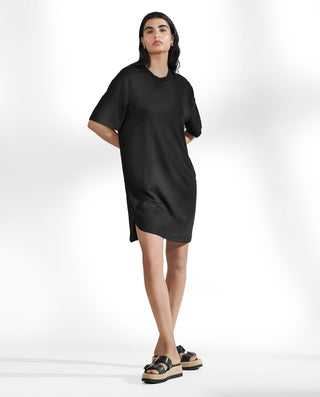 Black viscose flowing dress