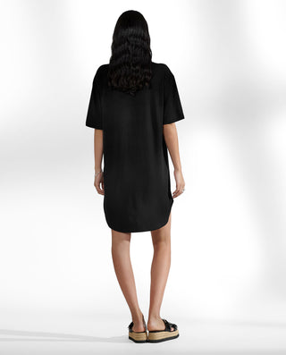 Black viscose flowing dress