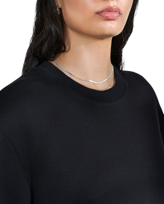 Black viscose flowing dress