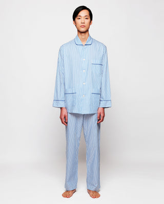 Pijama largo de algodón rayas azul by MIRTO