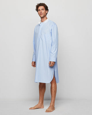 Blue nightshirt with white collar