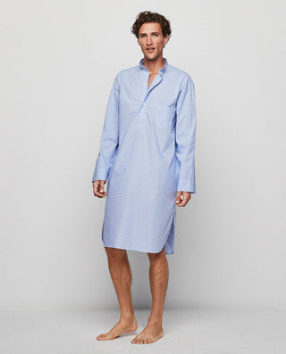 White and blue plaid nightshirt