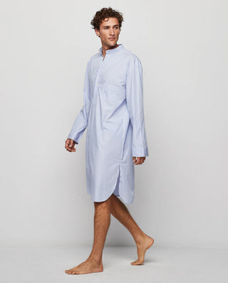 White and blue striped nightshirt