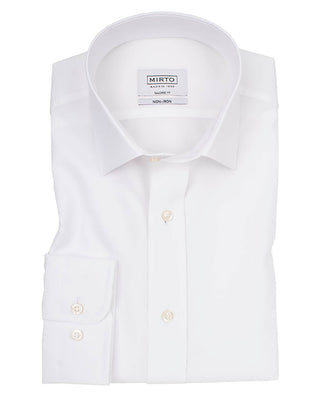 Camisa lisa semi-entallada travelshirt blanco