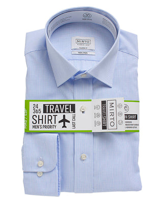 Camisa cuadros semi-entallada travelshirt azul