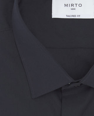 Camisa vestir semi-entallada azul marino by MIRTO