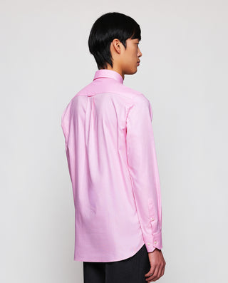 Camisa casual oxford manga larga rosa by MIRTO