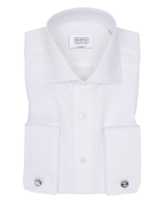 CAMISA SEMI-ENTALLADA PUÑO DOBLE blanco by MIRTO