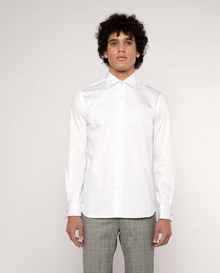 CAMISA SEMI-ENTALLADA PUÑO DOBLE blanco by MIRTO