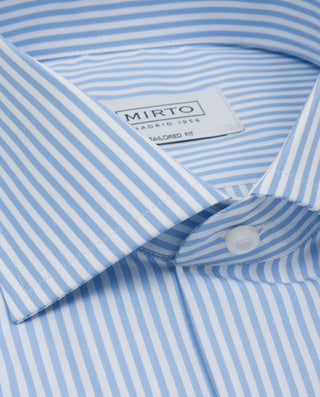 CAMISA VESTIR SEMI-ENTALLADA RAYAS AZUL by MIRTO